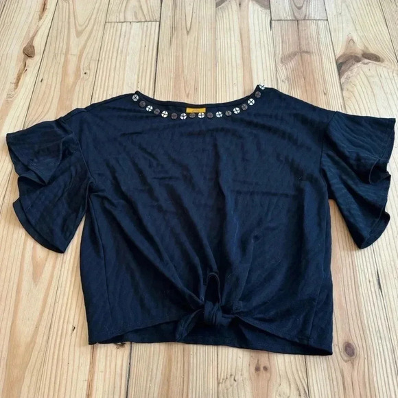 Ruby Rd Tie Crop Top - Picture 1 of 5